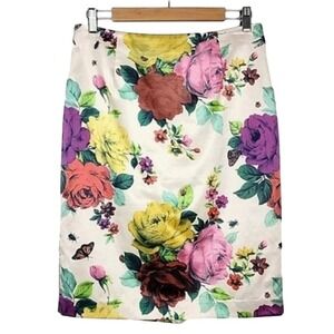 Sandra Angelozzi Women's Floral Silk Blend Pencil Skirt White 36